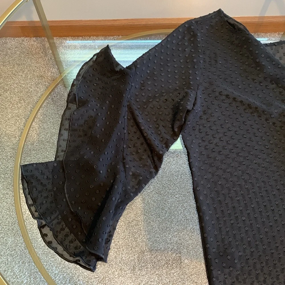 Ann Taylor Sheer Polka Dot Top Size MP - Picture 12 of 16